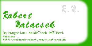 robert malacsek business card